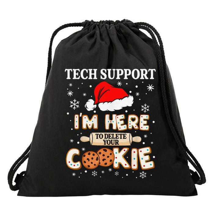 Tech Support IM Here To Delete Your Cookies Funny Christmas Drawstring Bag