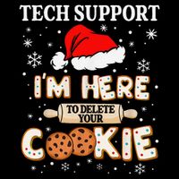 Tech Support IM Here To Delete Your Cookies Funny Christmas 16 in Basic Backpack