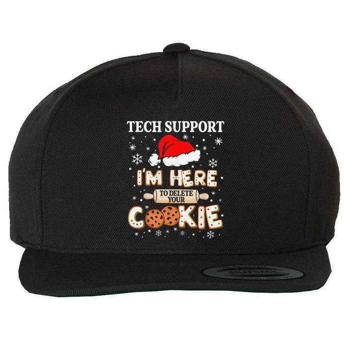 Tech Support IM Here To Delete Your Cookies Funny Christmas Wool Snapback Cap