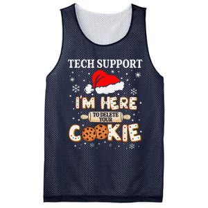 Tech Support IM Here To Delete Your Cookies Funny Christmas Mesh Reversible Basketball Jersey Tank