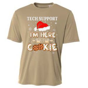 Tech Support IM Here To Delete Your Cookies Funny Christmas Cooling Performance Crew T-Shirt