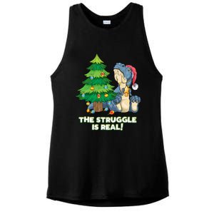 The Struggle Is Real Trex Christmas Tree Ladies PosiCharge Tri-Blend Wicking Tank