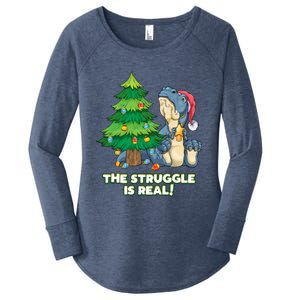 The Struggle Is Real Trex Christmas Tree Women's Perfect Tri Tunic Long Sleeve Shirt