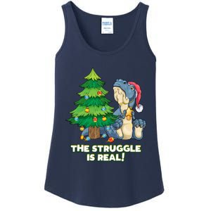 The Struggle Is Real Trex Christmas Tree Ladies Essential Tank