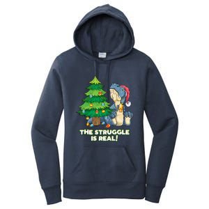 The Struggle Is Real Trex Christmas Tree Women's Pullover Hoodie