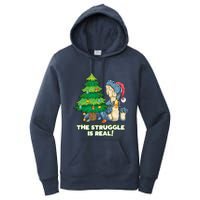 The Struggle Is Real Trex Christmas Tree Women's Pullover Hoodie