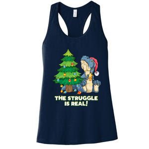 The Struggle Is Real Trex Christmas Tree Women's Racerback Tank