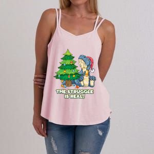 The Struggle Is Real Trex Christmas Tree Women's Strappy Tank