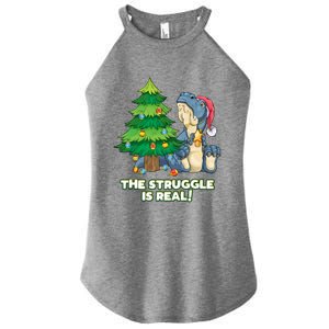 The Struggle Is Real Trex Christmas Tree Women's Perfect Tri Rocker Tank