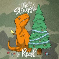 The Struggle Is Real Dinosaur Trex Christmas Tree Xmas Funny Legacy Tie Dye Trucker Hat