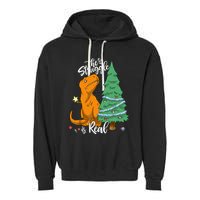 The Struggle Is Real Dinosaur Trex Christmas Tree Xmas Funny Garment-Dyed Fleece Hoodie
