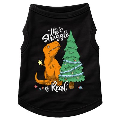 The Struggle Is Real Dinosaur Trex Christmas Tree Xmas Funny Doggie Tank