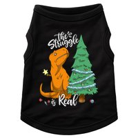 The Struggle Is Real Dinosaur Trex Christmas Tree Xmas Funny Doggie Tank