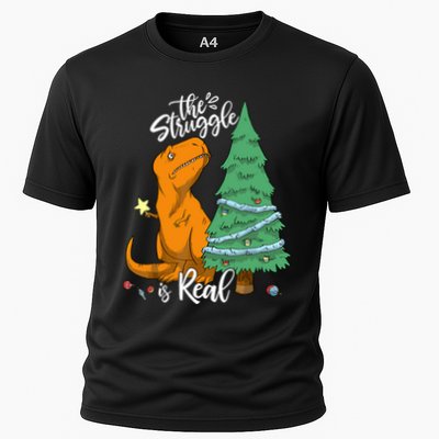 The Struggle Is Real Dinosaur Trex Christmas Tree Xmas Funny Performance Shirt