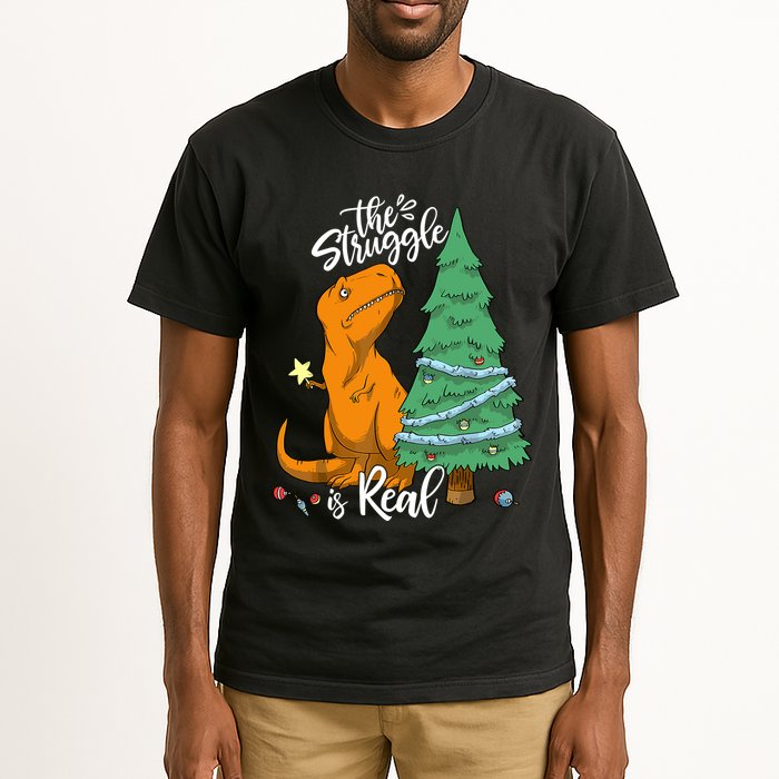The Struggle Is Real Dinosaur Trex Christmas Tree Xmas Funny Tall T-Shirt