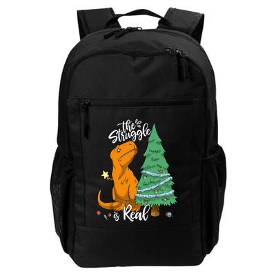 The Struggle Is Real Dinosaur Trex Christmas Tree Xmas Funny Backpack