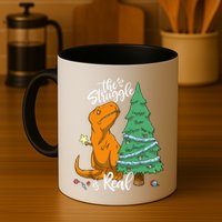 The Struggle Is Real Dinosaur Trex Christmas Tree Xmas Funny Mug