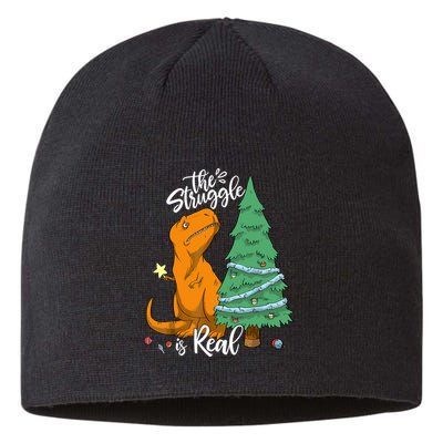 The Struggle Is Real Dinosaur Trex Christmas Tree Xmas Funny Sustainable Beanie