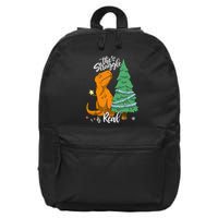 The Struggle Is Real Dinosaur Trex Christmas Tree Xmas Funny 16 in Basic Backpack