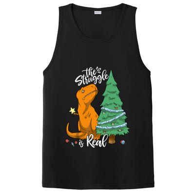 The Struggle Is Real Dinosaur Trex Christmas Tree Xmas Funny PosiCharge Competitor Tank