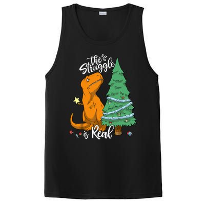 The Struggle Is Real Dinosaur Trex Christmas Tree Xmas Funny PosiCharge Competitor Tank