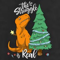 The Struggle Is Real Dinosaur Trex Christmas Tree Xmas Funny Trucker Hat