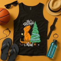 The Struggle Is Real Dinosaur Trex Christmas Tree Xmas Funny Tank Top