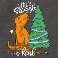 The Struggle Is Real Dinosaur Trex Christmas Tree Xmas Funny Vector Backpack