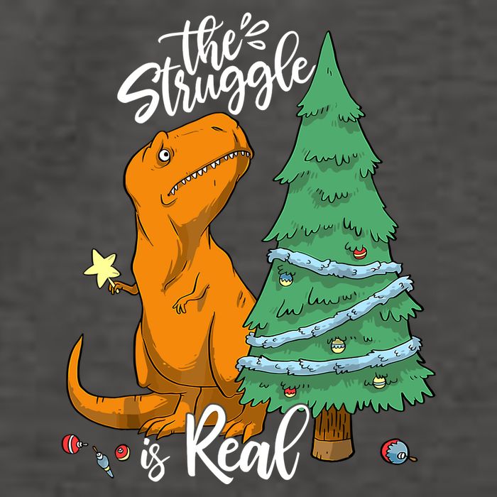 The Struggle Is Real Dinosaur Trex Christmas Tree Xmas Funny Vector Backpack