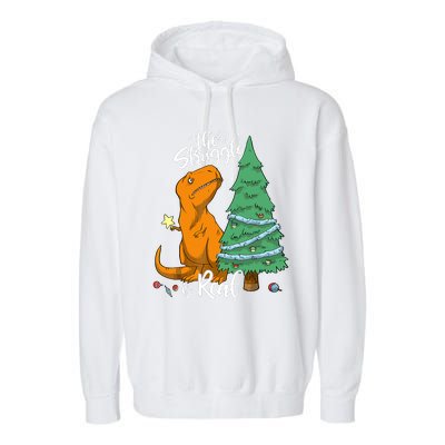 The Struggle Is Real Dinosaur Trex Christmas Tree Xmas Funny Garment-Dyed Fleece Hoodie