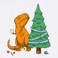 The Struggle Is Real Dinosaur Trex Christmas Tree Xmas Funny Garment-Dyed Sweatshirt