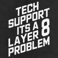 Tech Support Its A Layer 8 Problem 7 Panel Mesh Trucker Snapback Hat