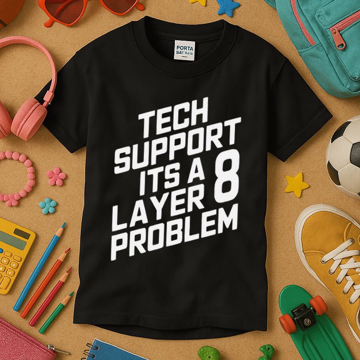 Tech Support Its A Layer 8 Problem Kids T-Shirt
