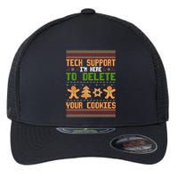 Tech Support I’M Here To Delete Your Cookies Ugly Christmas Flexfit Unipanel Trucker Cap