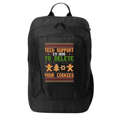 Tech Support I’M Here To Delete Your Cookies Ugly Christmas City Backpack