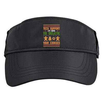 Tech Support I’M Here To Delete Your Cookies Ugly Christmas Adult Drive Performance Visor