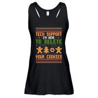 Tech Support I’M Here To Delete Your Cookies Ugly Christmas Ladies Essential Flowy Tank