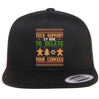 Tech Support I’M Here To Delete Your Cookies Ugly Christmas Flatbill Hat