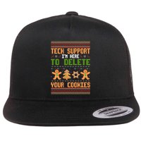 Tech Support I’M Here To Delete Your Cookies Ugly Christmas Flatbill Hat