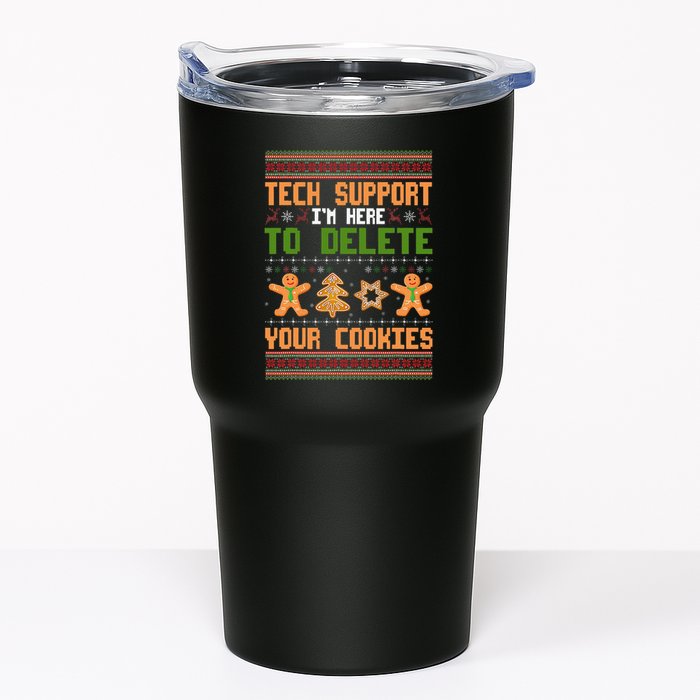 Tech Support I’M Here To Delete Your Cookies Ugly Christmas Tumbler