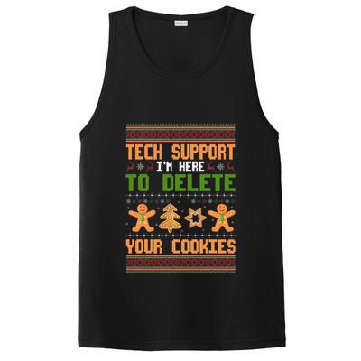 Tech Support I’M Here To Delete Your Cookies Ugly Christmas PosiCharge Competitor Tank