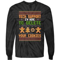 Tech Support I’M Here To Delete Your Cookies Ugly Christmas Tie-Dye Long Sleeve Shirt