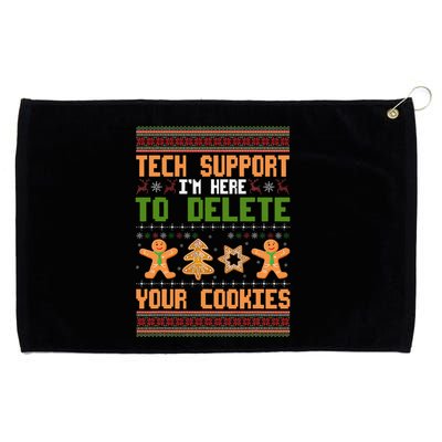 Tech Support I’M Here To Delete Your Cookies Ugly Christmas Grommeted Golf Towel