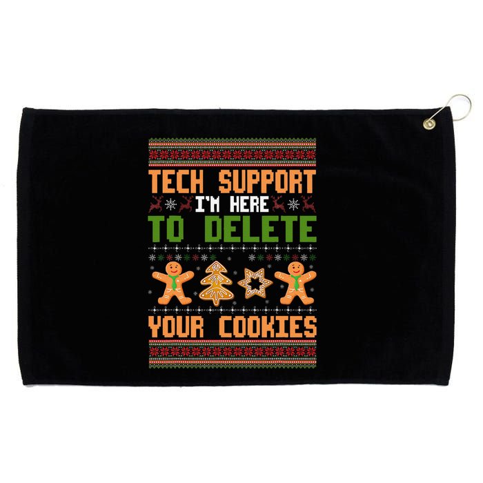 Tech Support I’M Here To Delete Your Cookies Ugly Christmas Grommeted Golf Towel
