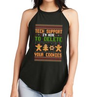 Tech Support I’M Here To Delete Your Cookies Ugly Christmas Women's Perfect Tri Rocker Tank