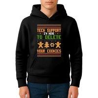 Tech Support I’M Here To Delete Your Cookies Ugly Christmas Kids Hoodie
