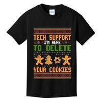 Tech Support I’M Here To Delete Your Cookies Ugly Christmas Kids T-Shirt