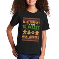 Tech Support I’M Here To Delete Your Cookies Ugly Christmas Kids T-Shirt