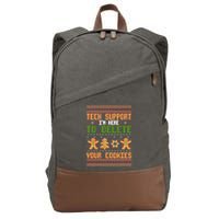 Tech Support I’M Here To Delete Your Cookies Ugly Christmas Cotton Canvas Backpack