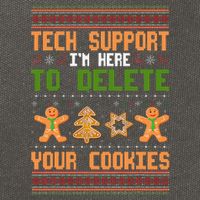 Tech Support I’M Here To Delete Your Cookies Ugly Christmas Cotton Canvas Backpack